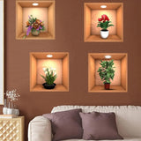 Dealcarto™ 3D Wall Waterproof Decor Stickers (Pack Of 4)