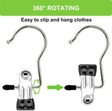 Stainless Steel Multipurpose Clothes Hanging Hook Clips (Pack Of 8)